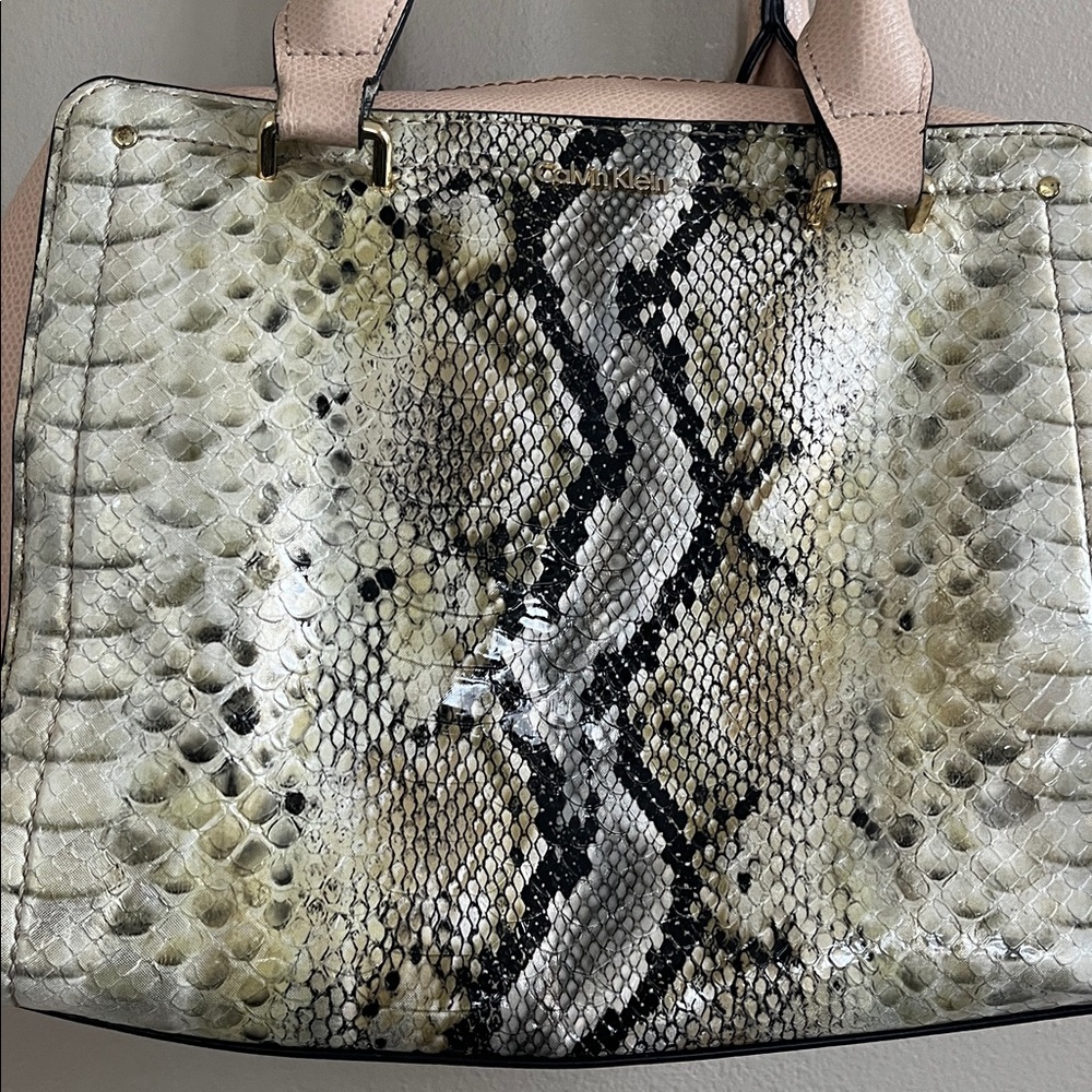 Calvin Klein Pink Liquid Python Small Satchel - image 2